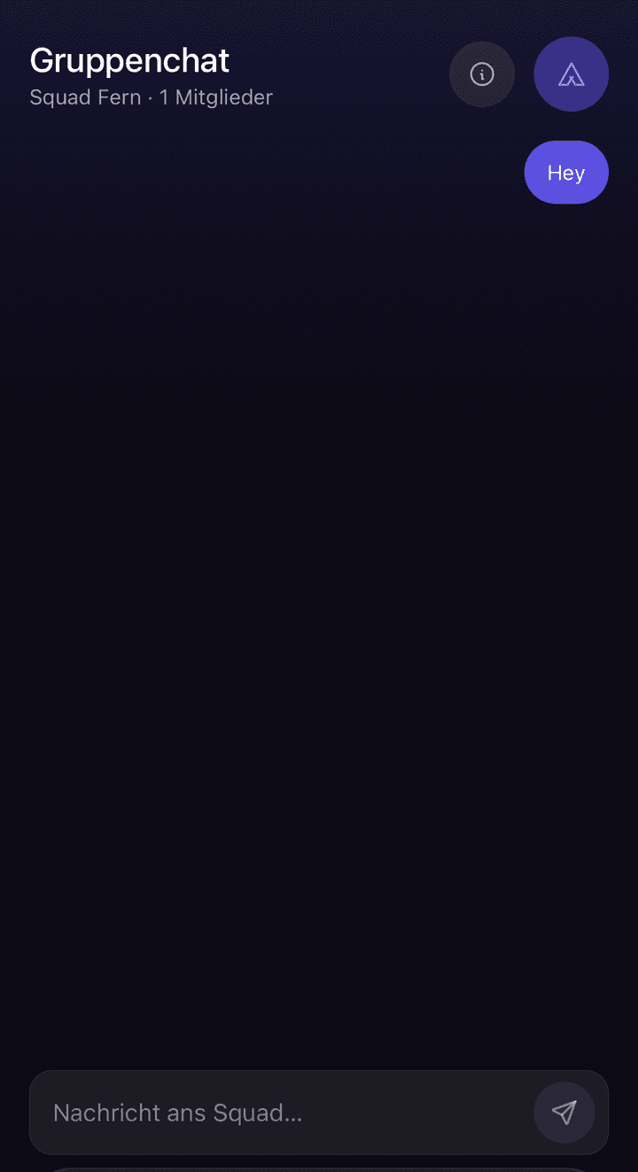 Der Gruppenchat des Squads — reiner Textchat innerhalb des eigenen Teams.